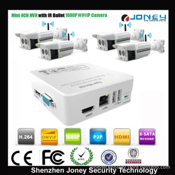 CCTV Mini 4CH WiFi NVR Kits H. 264 WiFi IR IP Camera Mini NVR Kit